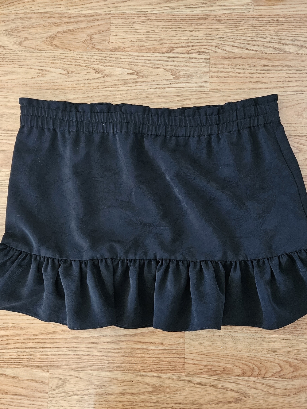 LoveShackFancy Black Ruffle-Hem Mini Skirt